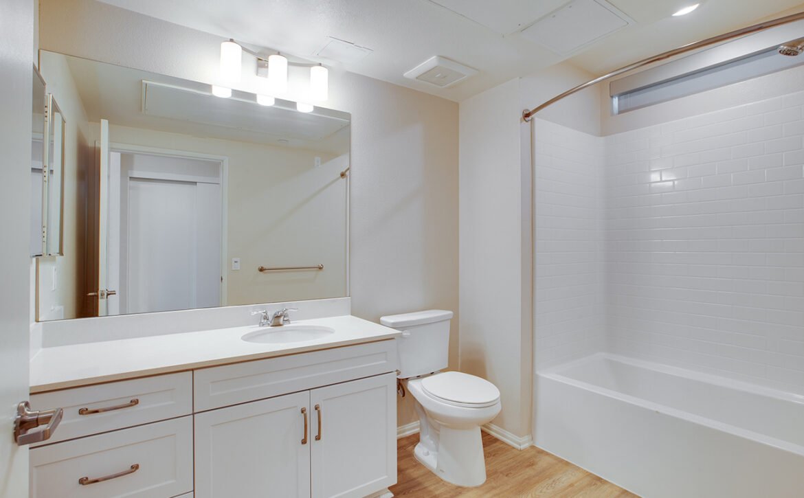Studio apartment interior at C+C Flats in Chula Vista, CA — open living area with modern finishes