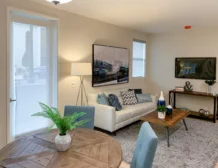 1 bedroom apartment interior at C+C Flats in Chula Vista, CA — spacious living area with modern finishes
