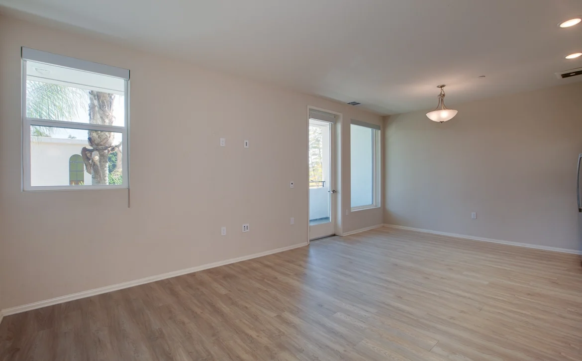 1 bedroom apartment interior at C+C Flats in Chula Vista, CA — spacious living area with modern finishes