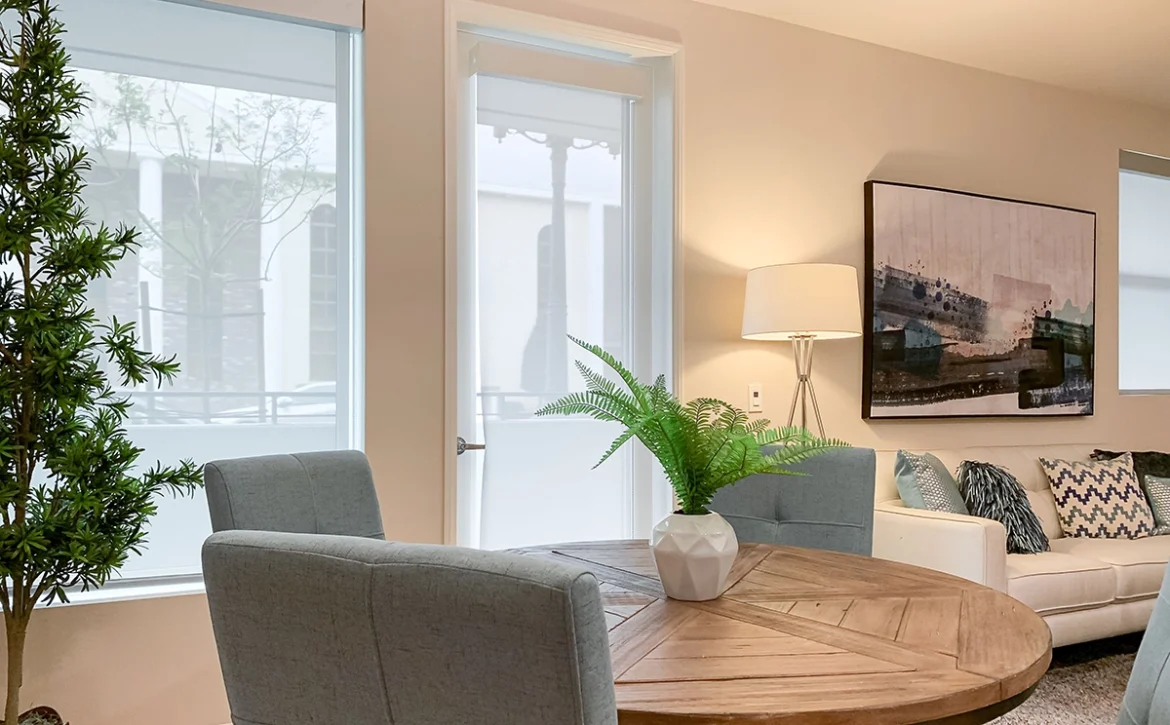 1 bedroom apartment interior at C+C Flats in Chula Vista, CA — spacious living area with modern finishes
