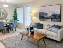 1 bedroom apartment interior at C+C Flats in Chula Vista, CA — spacious living area with modern finishes