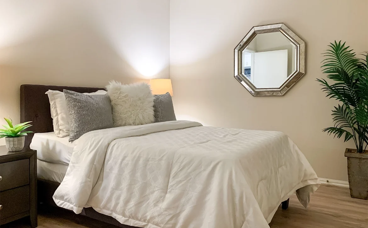 2 bedroom apartment interior at C+C Flats in Chula Vista, CA — spacious open-concept living and dining area with modern finishes