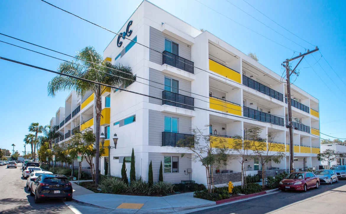 C+C Flats luxury apartment building exterior at 288 Center St in Chula Vista, CA